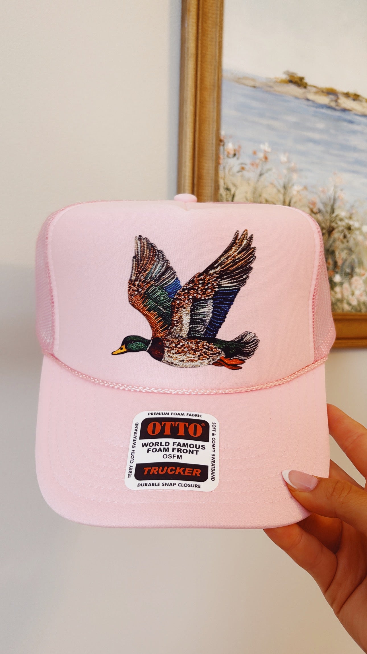 Pink Bedazzled Mallard Trucker