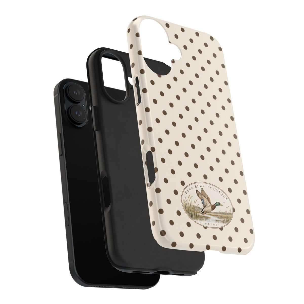 Ella Blue Vintage Waterfowl Polka Dot Phone Case