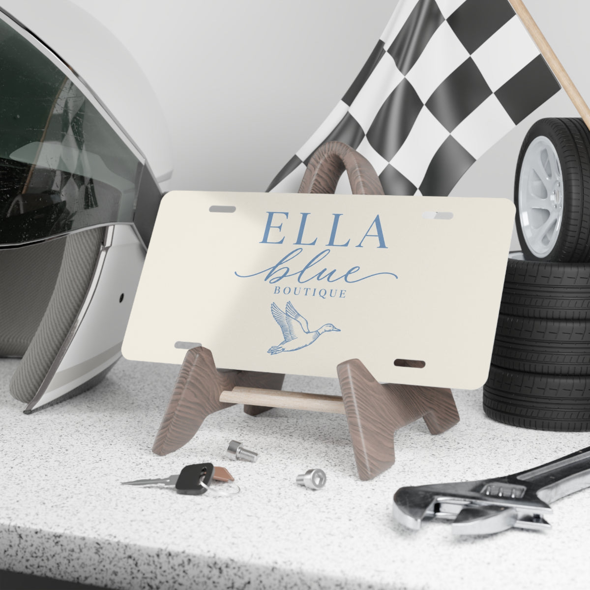 Ella Blue Boutique Logo Front Plate