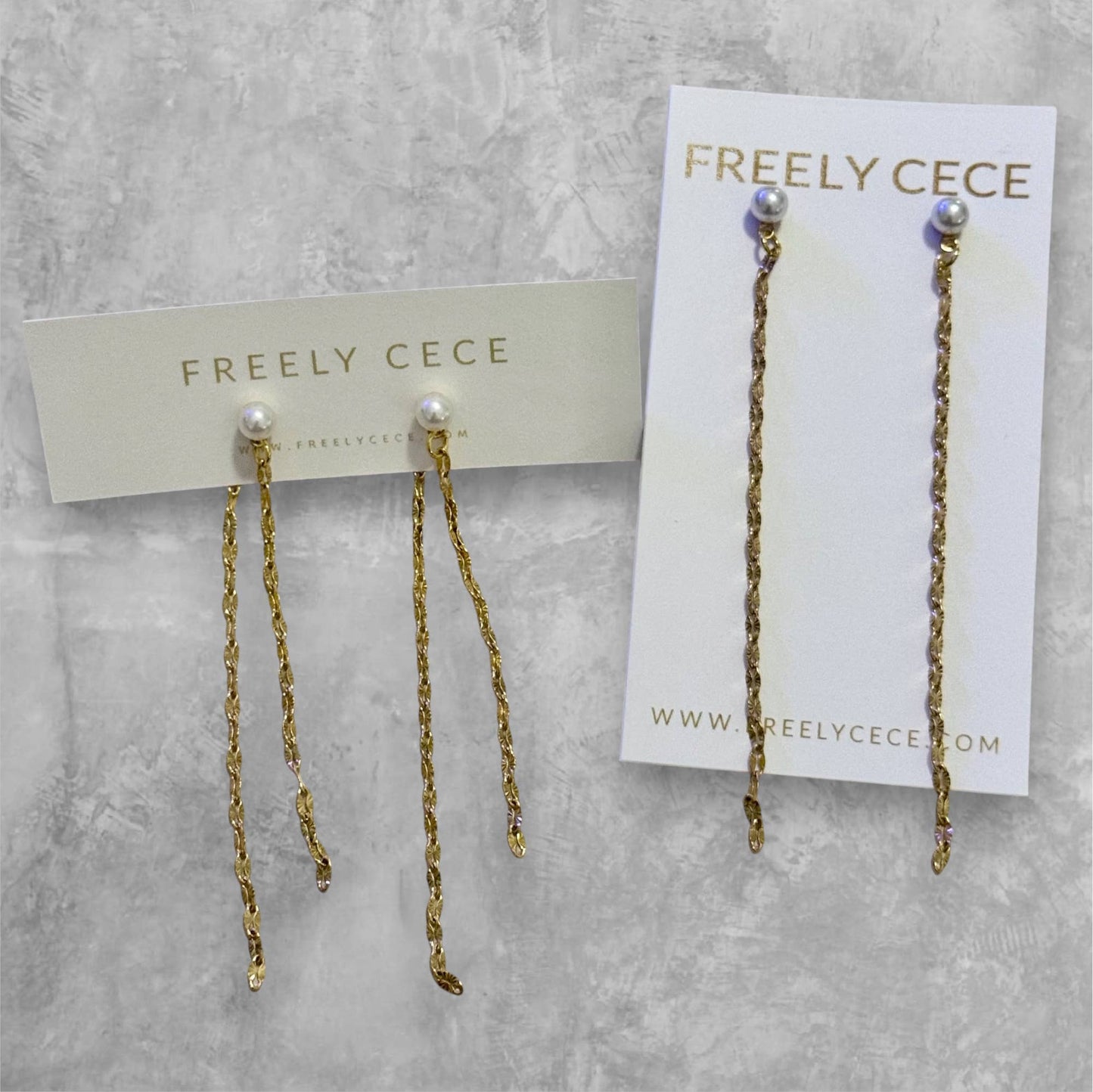 Pearl Chain Duster Earrings
