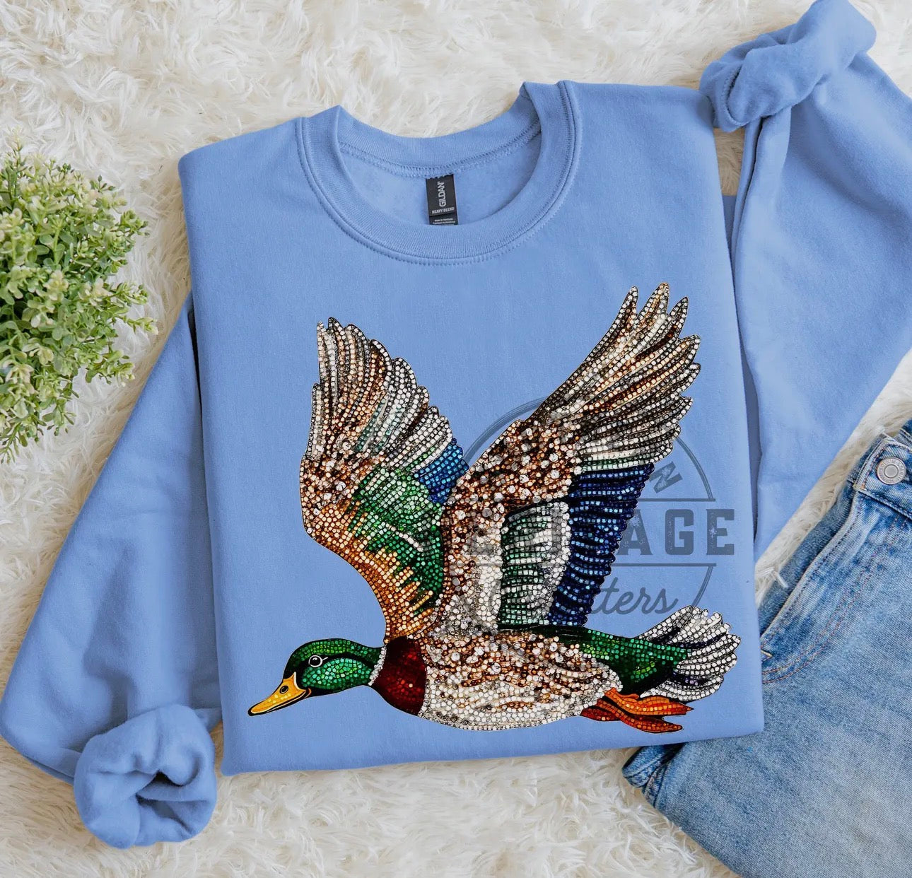 Bedazzled Duck Crew - Blue