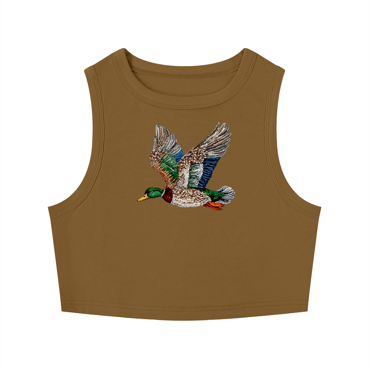 Faux Rhinestone Women's Crop Tank Top