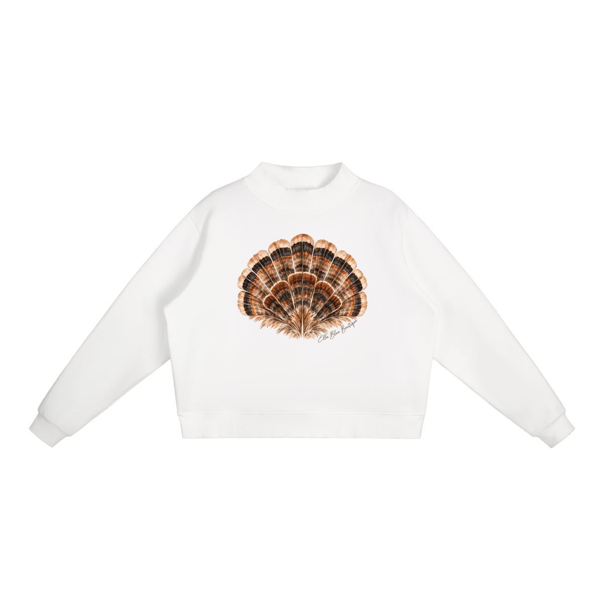 Turkey Fan Mock-Neck