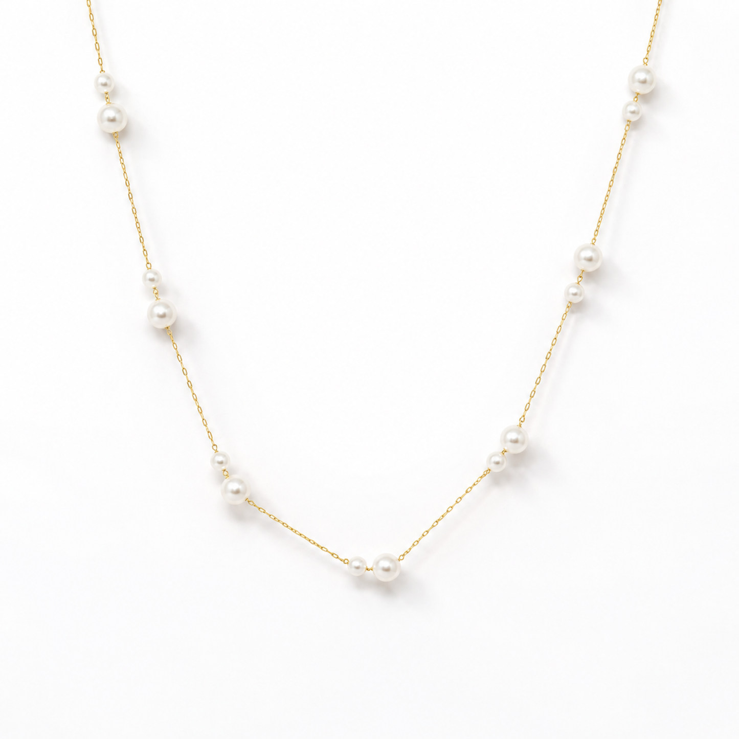 Lovely Lady Dainty Pearl Necklace