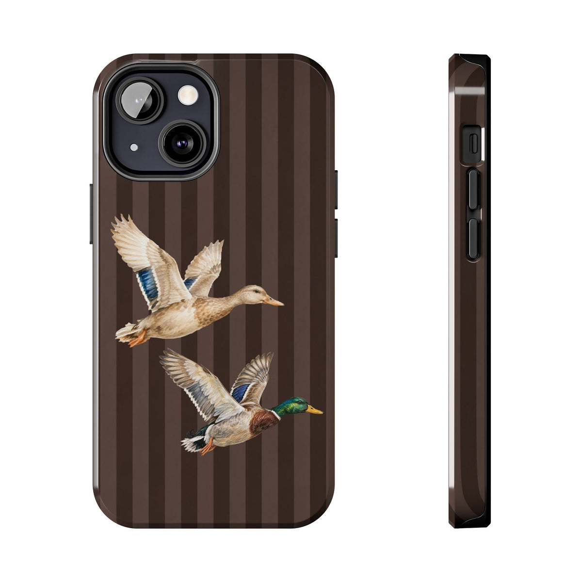 The Duck Flight Phone Case — Brown Striped