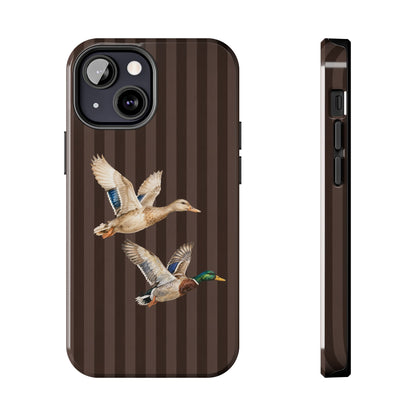 The Duck Flight Phone Case — Brown Striped