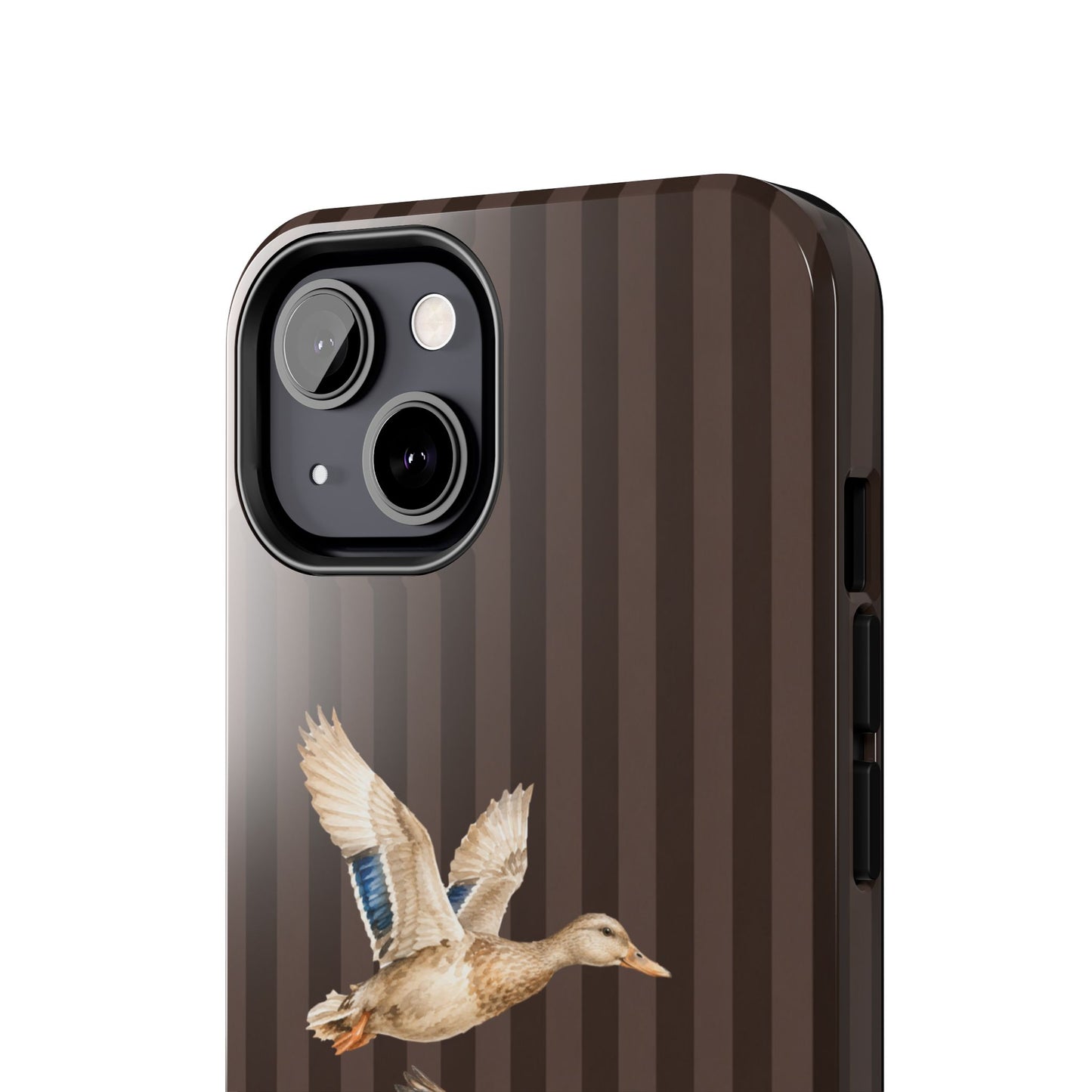 The Duck Flight Phone Case — Brown Striped