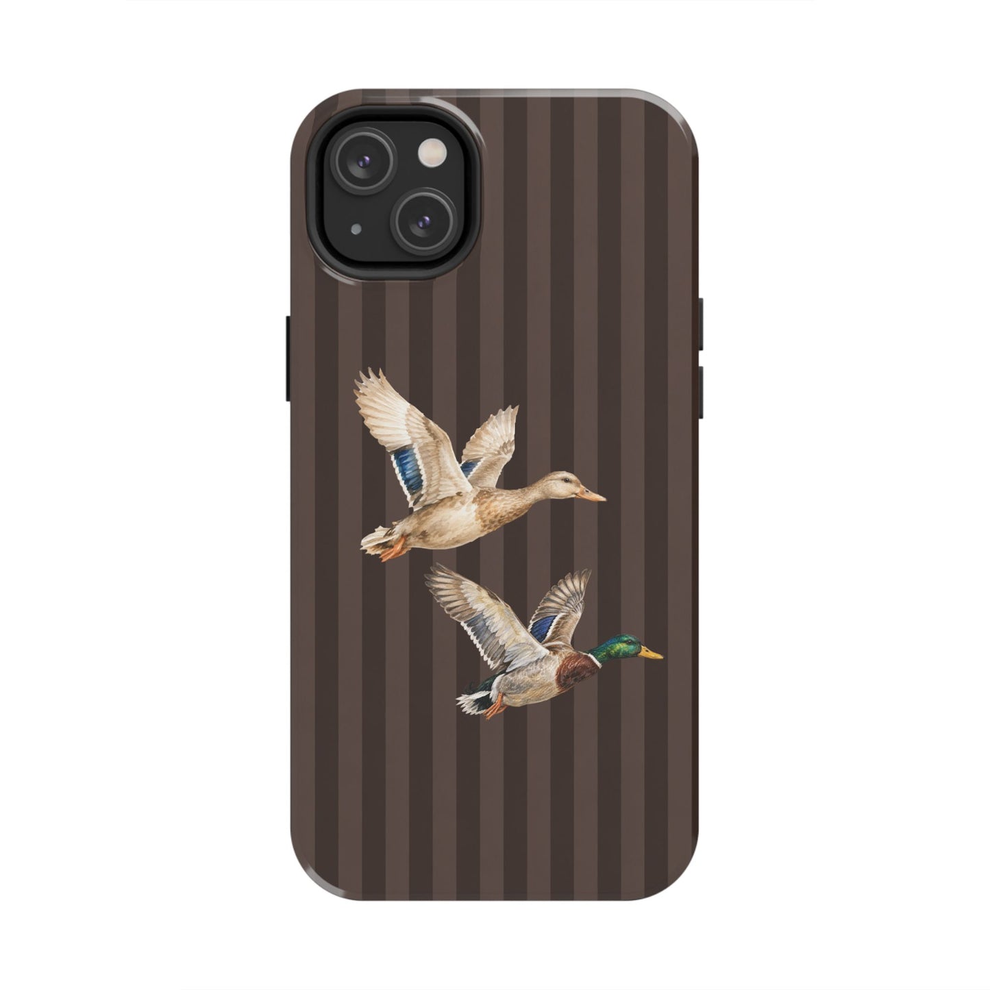 The Duck Flight Phone Case — Brown Striped