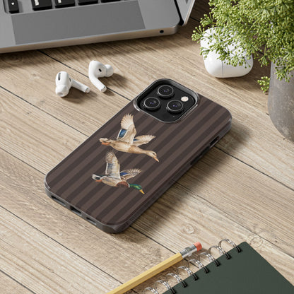 The Duck Flight Phone Case — Brown Striped