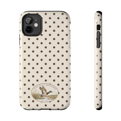 Ella Blue Vintage Waterfowl Polka Dot Phone Case