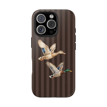 The Duck Flight Phone Case — Brown Striped
