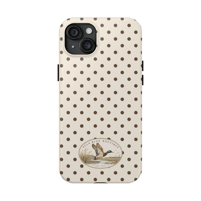 Ella Blue Vintage Waterfowl Polka Dot Phone Case