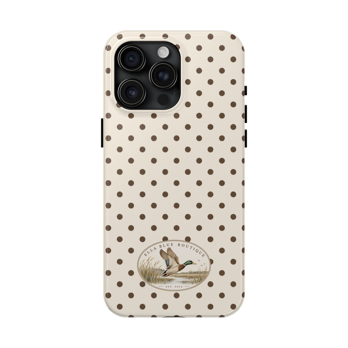 Ella Blue Vintage Waterfowl Polka Dot Phone Case