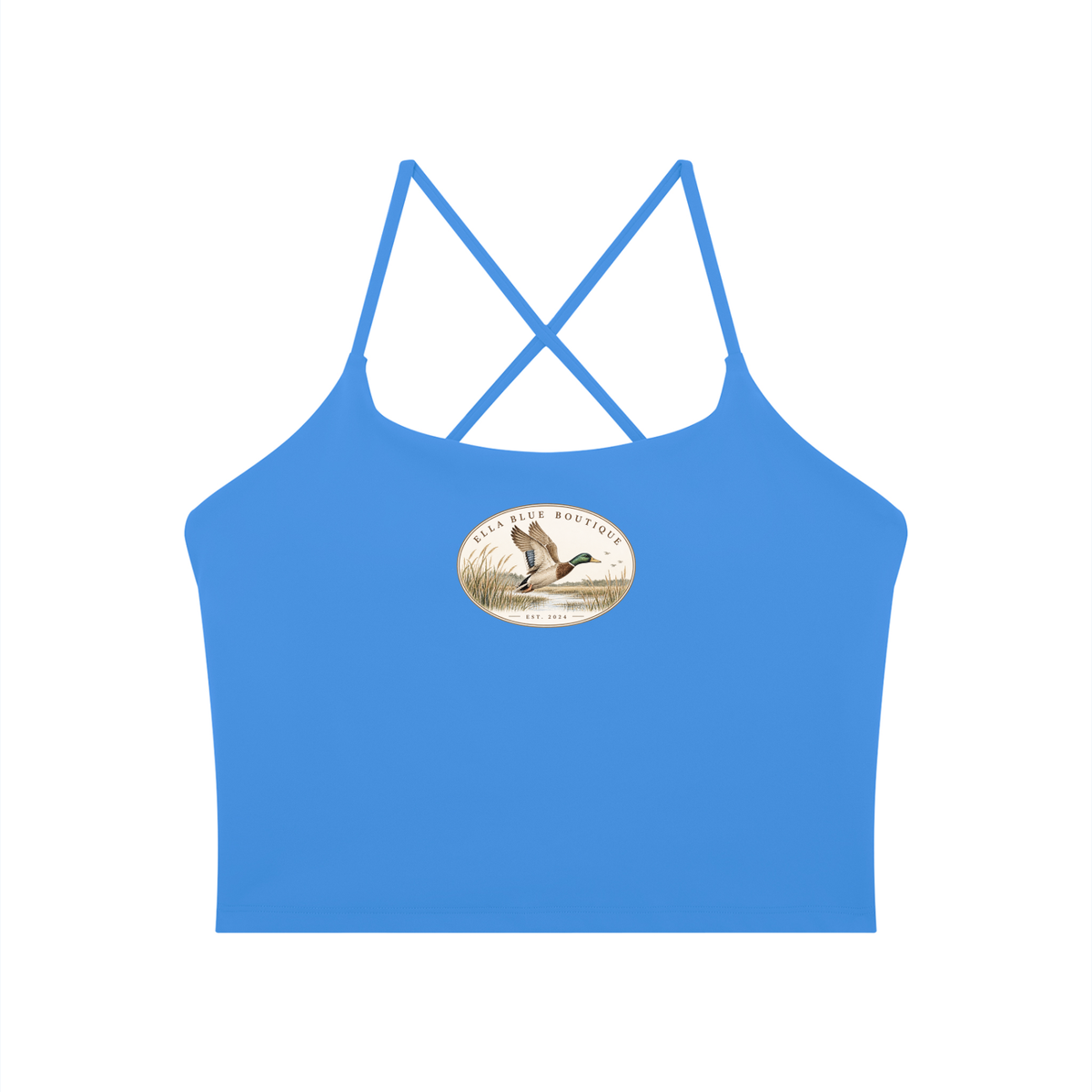 Ella Blue Faux Patch Athletic Tank