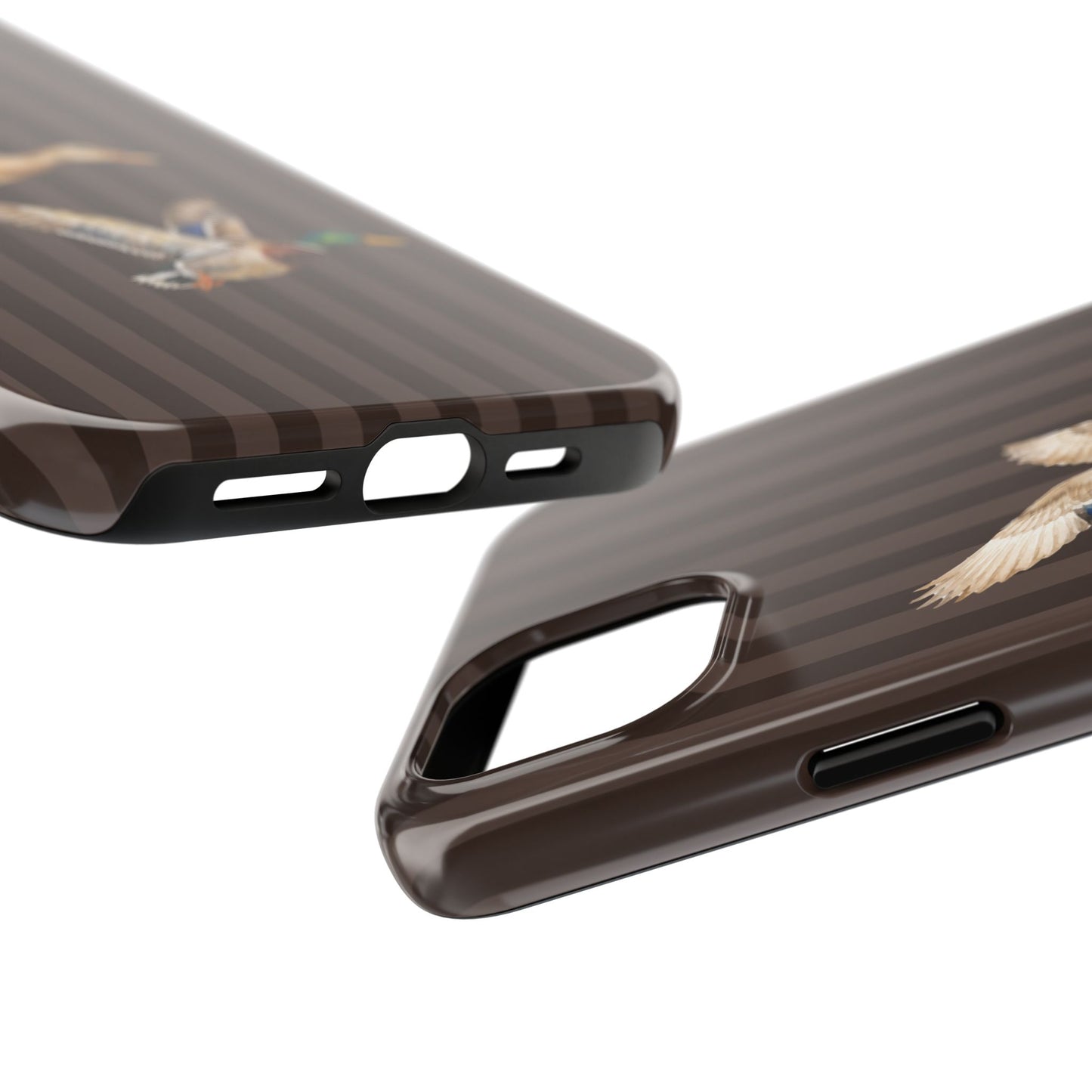 The Duck Flight Phone Case — Brown Striped