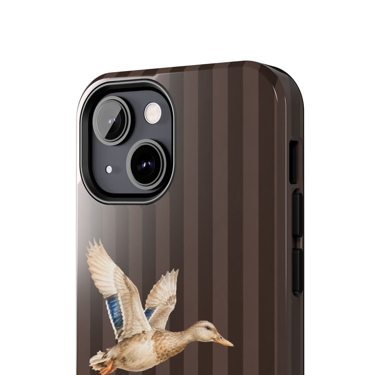 The Duck Flight Phone Case — Brown Striped