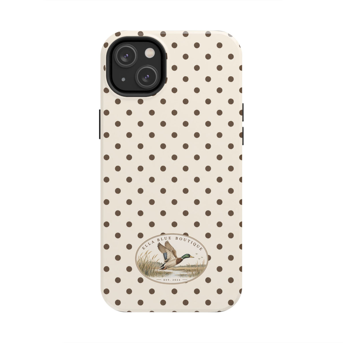 Ella Blue Vintage Waterfowl Polka Dot Phone Case