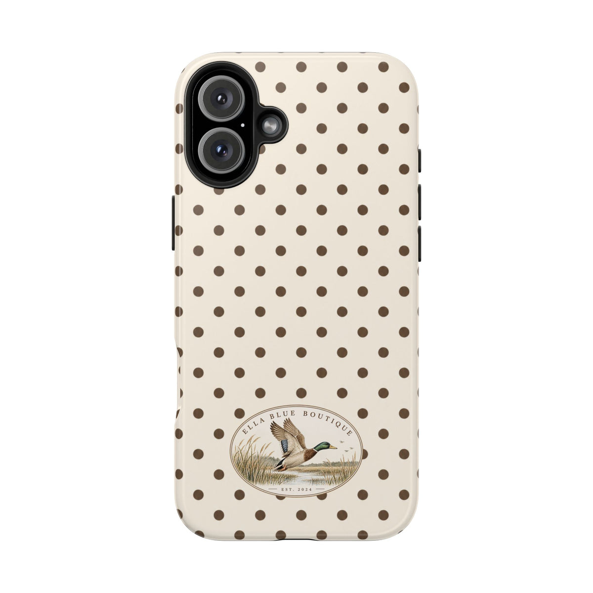 Ella Blue Vintage Waterfowl Polka Dot Phone Case