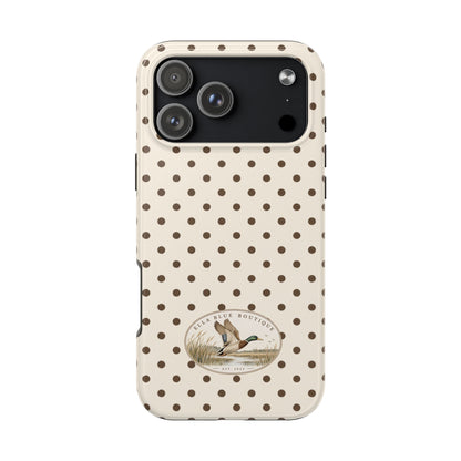 Ella Blue Vintage Waterfowl Polka Dot Phone Case