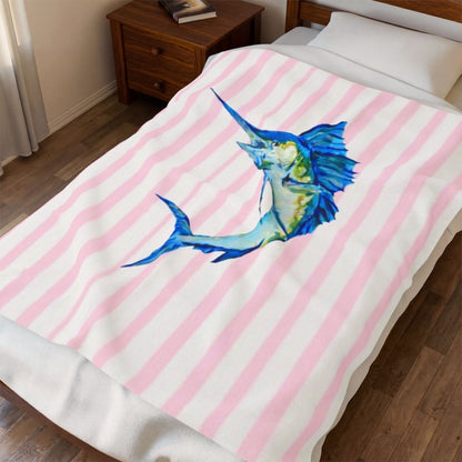 Big Rock Marlin Plush Throw Blanket