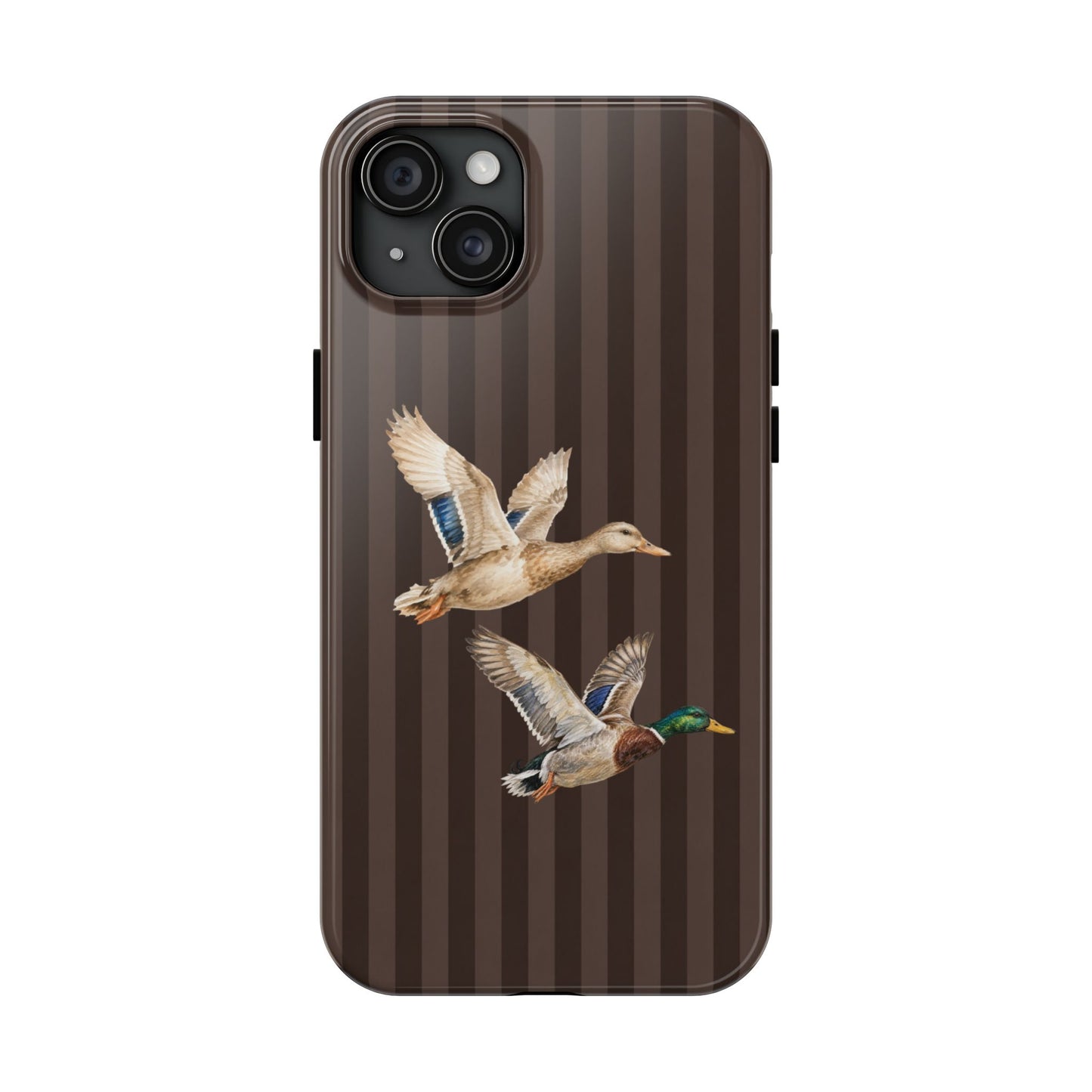 The Duck Flight Phone Case — Brown Striped