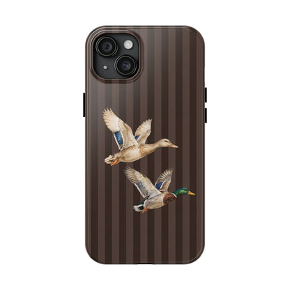 The Duck Flight Phone Case — Brown Striped