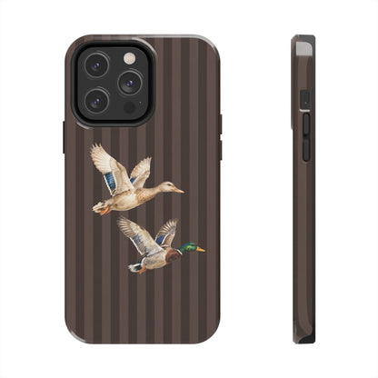 The Duck Flight Phone Case — Brown Striped