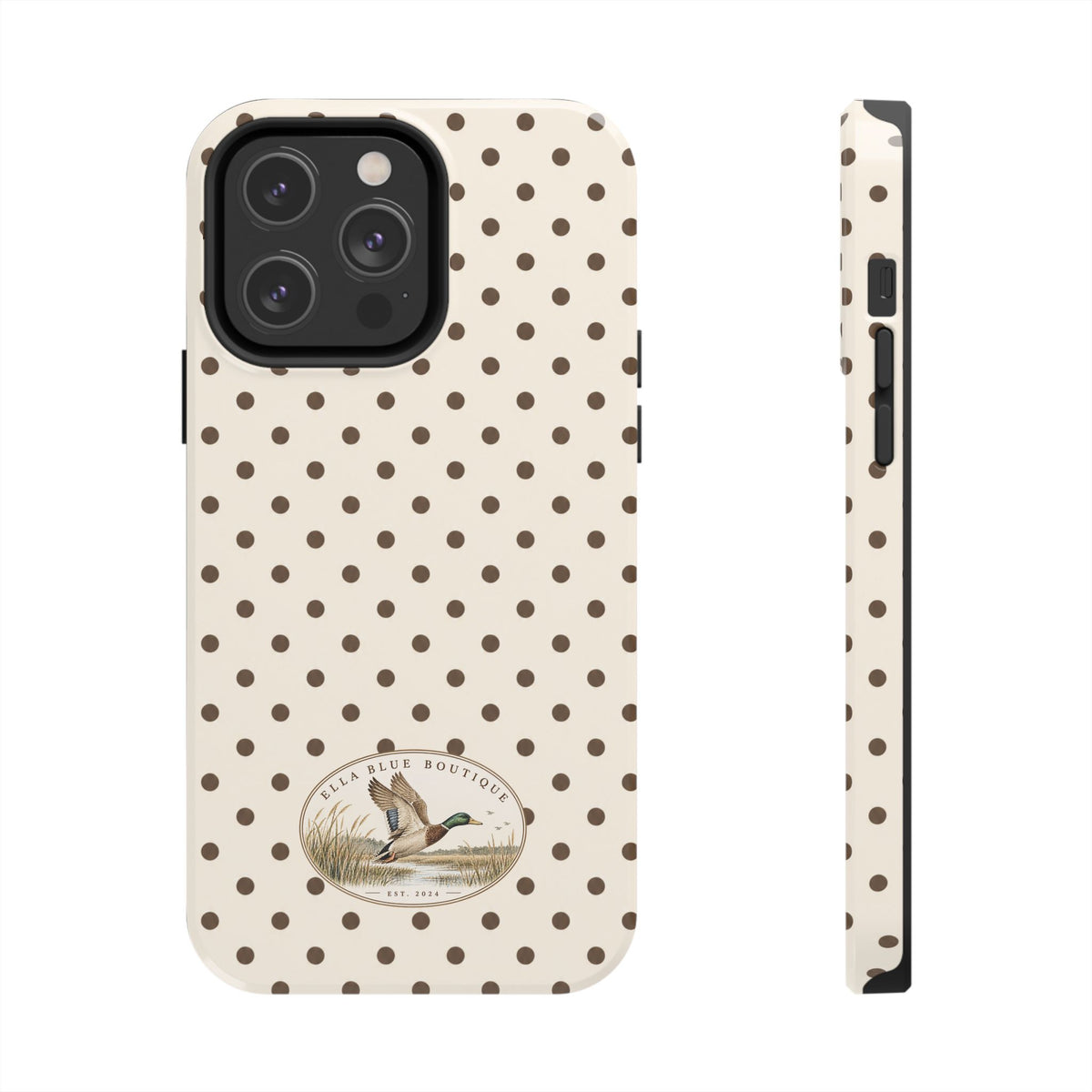 Ella Blue Vintage Waterfowl Polka Dot Phone Case