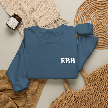 Custom Monogram Embroidery Sweatshirt — Classic White