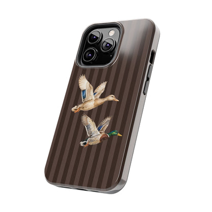 The Duck Flight Phone Case — Brown Striped