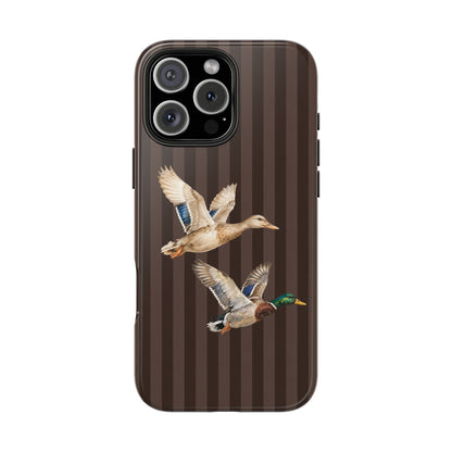 The Duck Flight Phone Case — Brown Striped