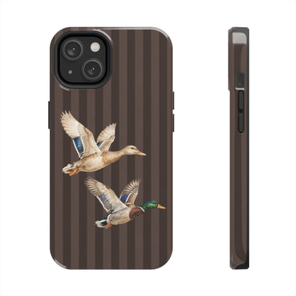 The Duck Flight Phone Case — Brown Striped