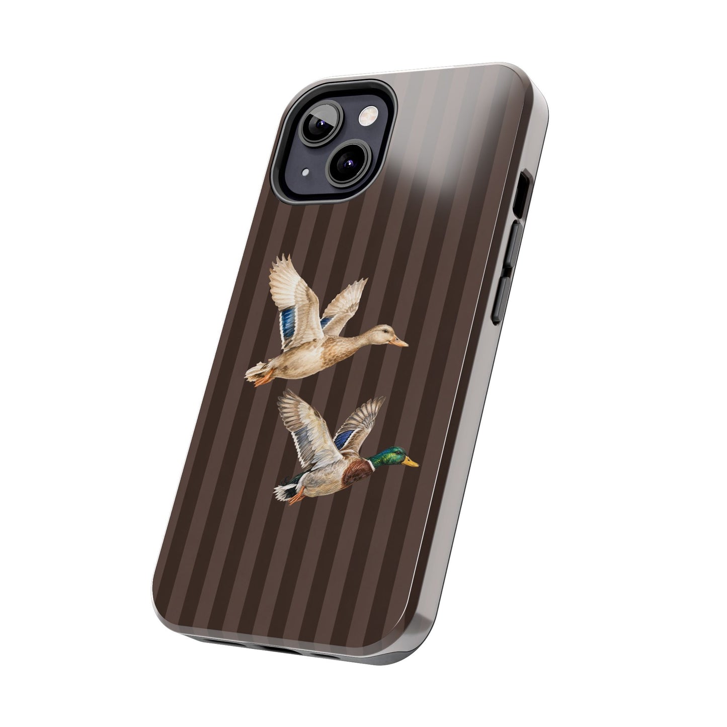 The Duck Flight Phone Case — Brown Striped