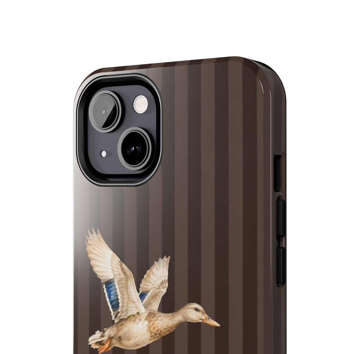 The Duck Flight Phone Case — Brown Striped