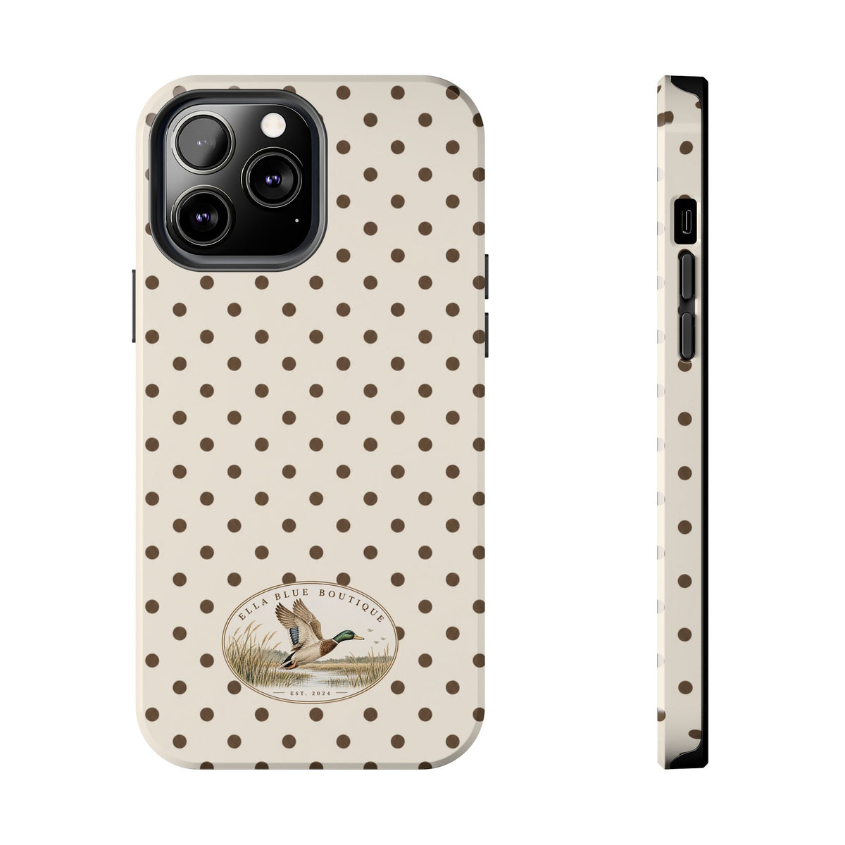 Ella Blue Vintage Waterfowl Polka Dot Phone Case