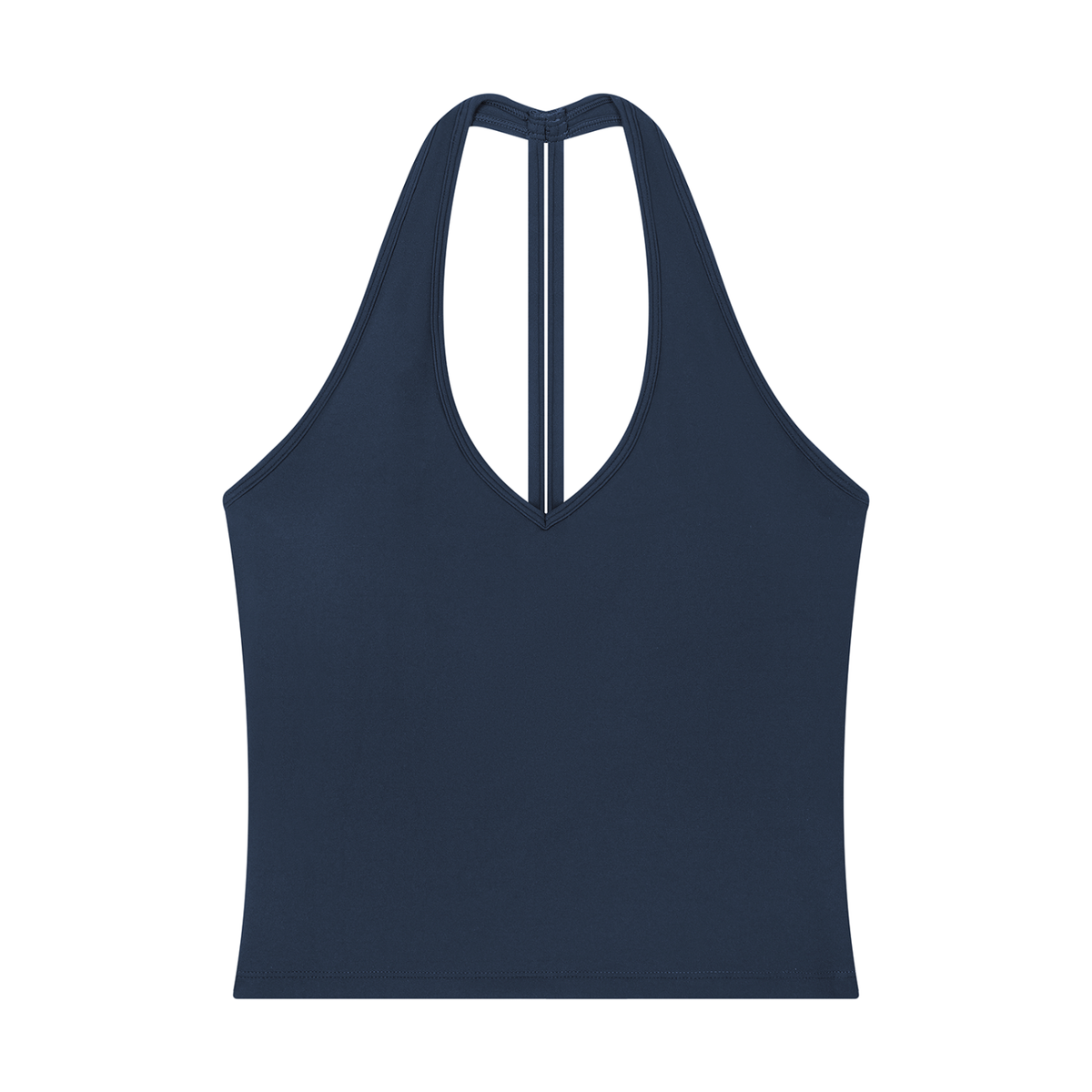 Ella Blue Faux Patch V-Neck Yoga Tank