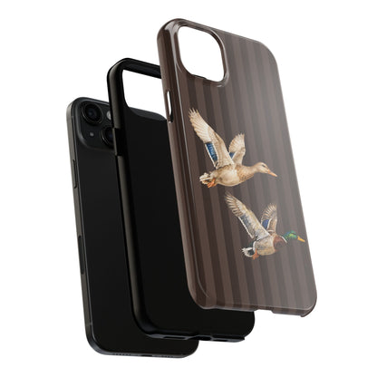 The Duck Flight Phone Case — Brown Striped