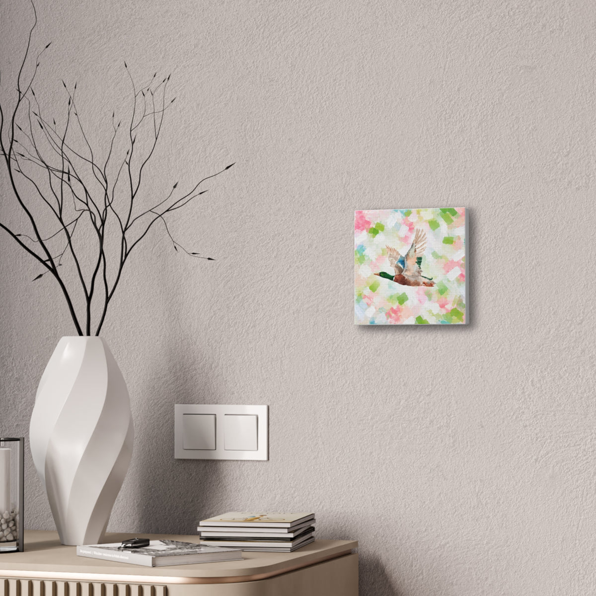 Mallard Duck Confetti - Watercolor Canvas Print