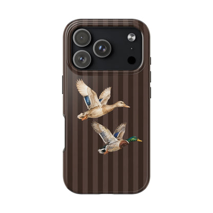 The Duck Flight Phone Case — Brown Striped