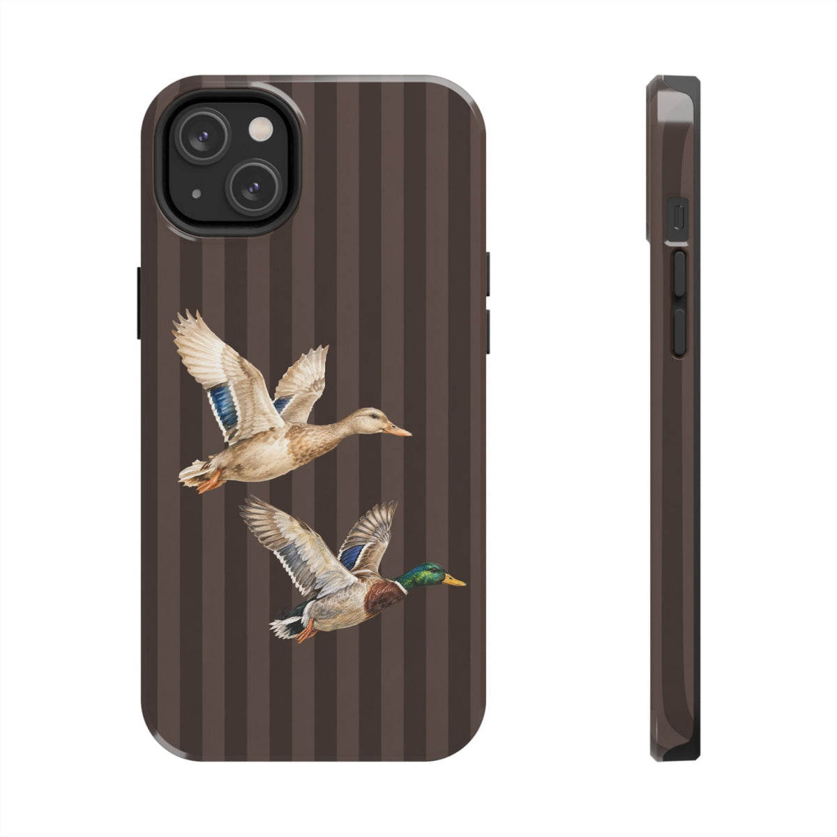 The Duck Flight Phone Case — Brown Striped