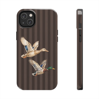 The Duck Flight Phone Case — Brown Striped