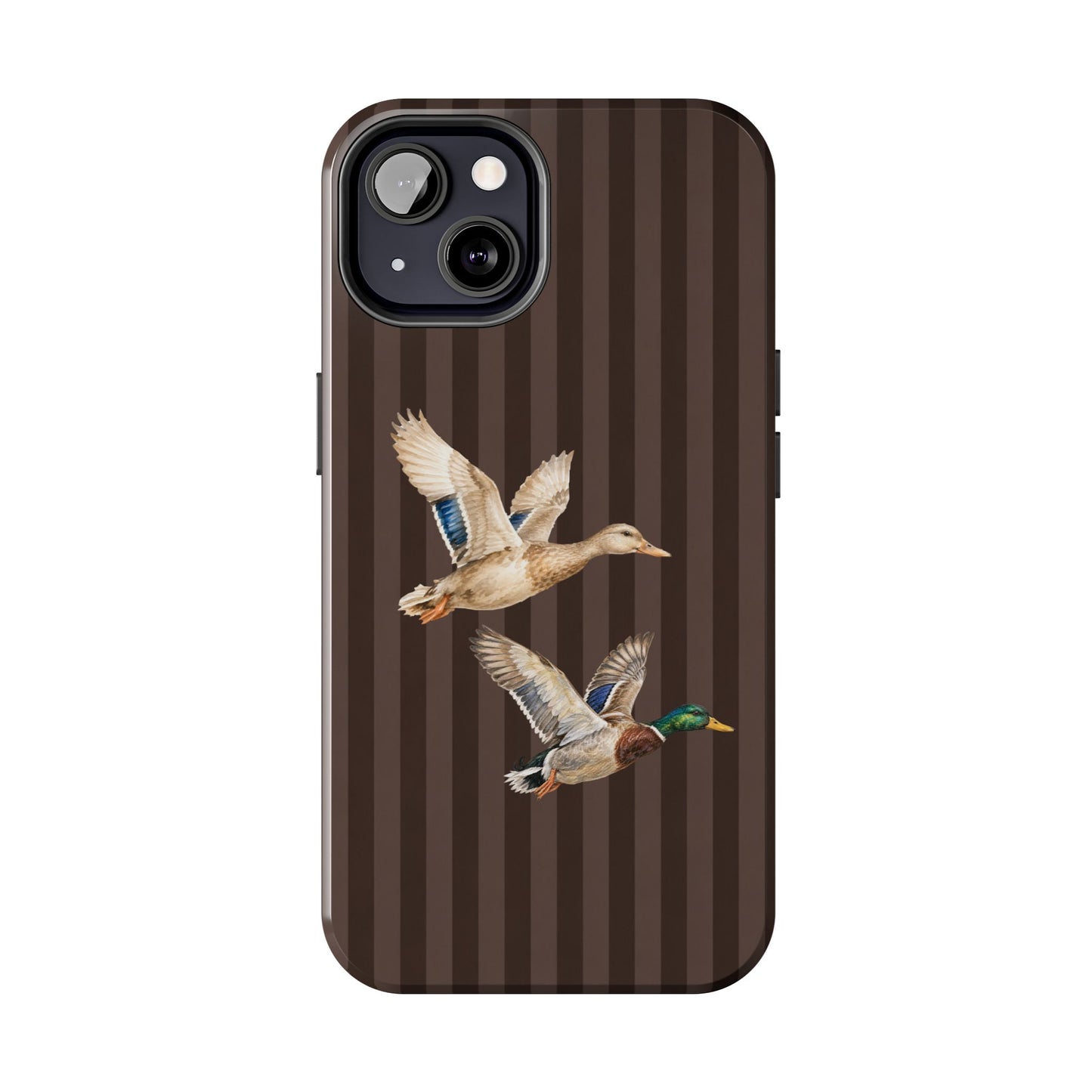 The Duck Flight Phone Case — Brown Striped