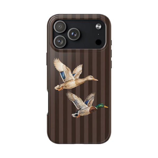 The Duck Flight Phone Case — Brown Striped