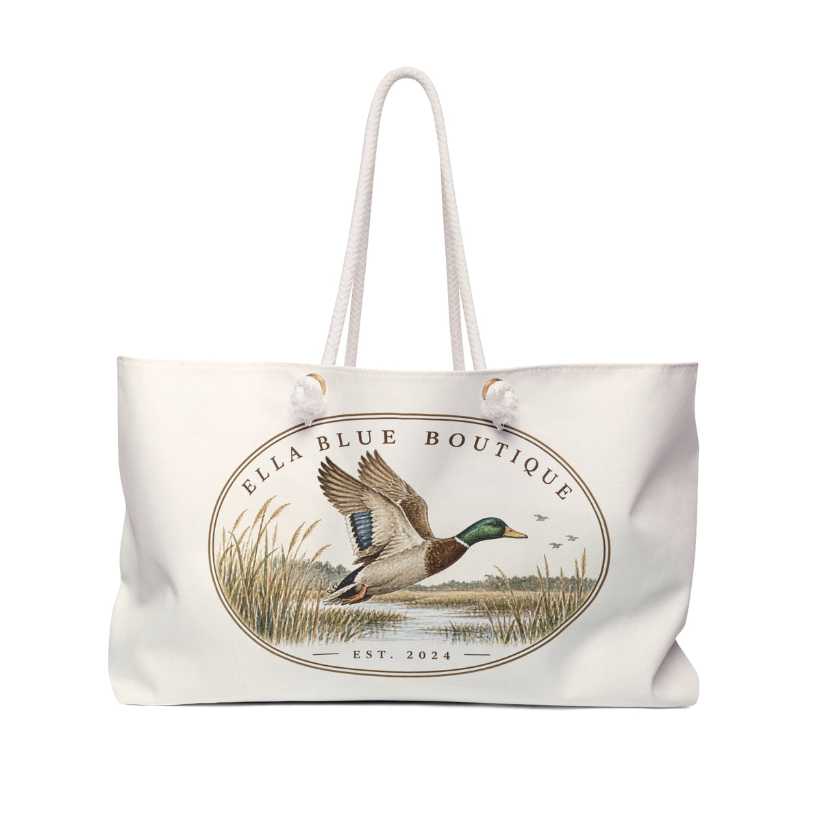 Mallard Duck Weekender Bag — Ella Blue Boutique Canvas Travel Tote