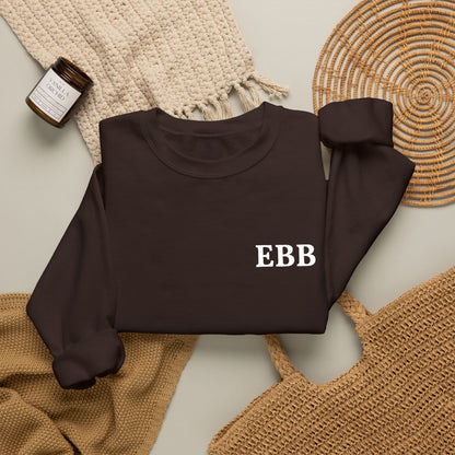 Custom Monogram Embroidery Sweatshirt — Classic White