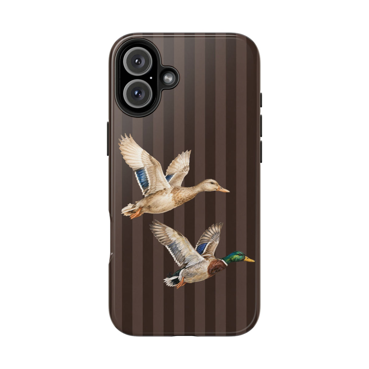 The Duck Flight Phone Case — Brown Striped