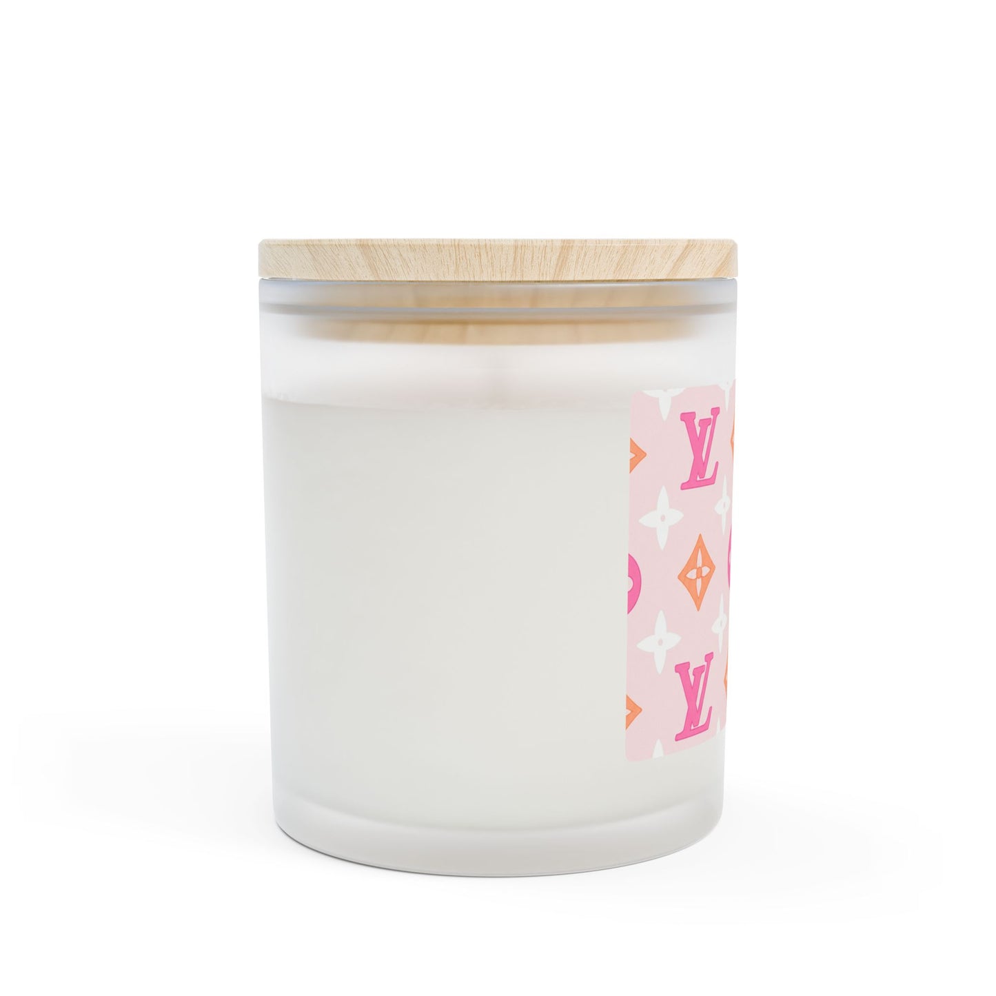 Pink Monogram Candle — Pink Luxe Frosted Glass, 11oz