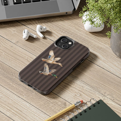 The Duck Flight Phone Case — Brown Striped