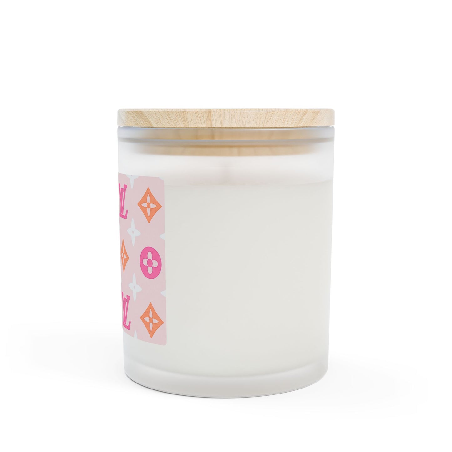 Pink Monogram Candle — Pink Luxe Frosted Glass, 11oz