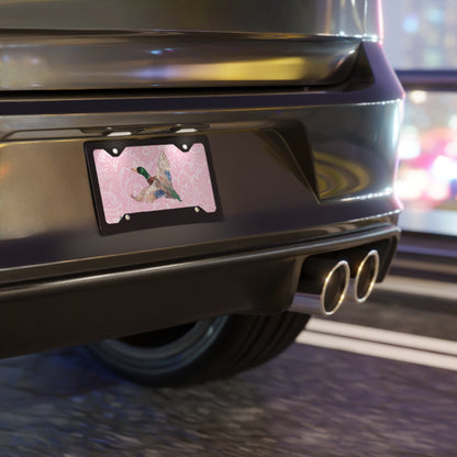 Pink Lace Mallard Duck License Plate